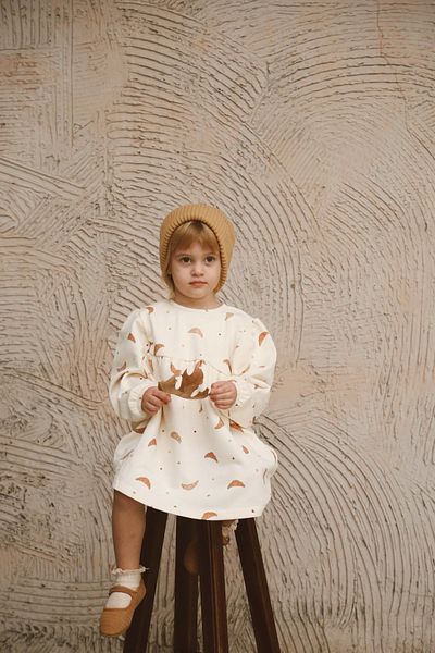 OhlalaKoala Croissant Printed Girls' Dress