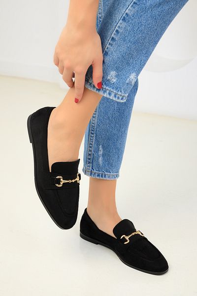 SOHO Black Suede Women's Casual Shoes 18585