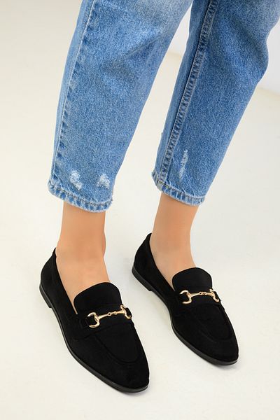 SOHO Black Suede Women's Casual Shoes 18585