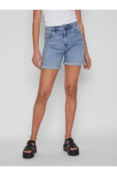 VILA Jeansshorts mit hoher Taille