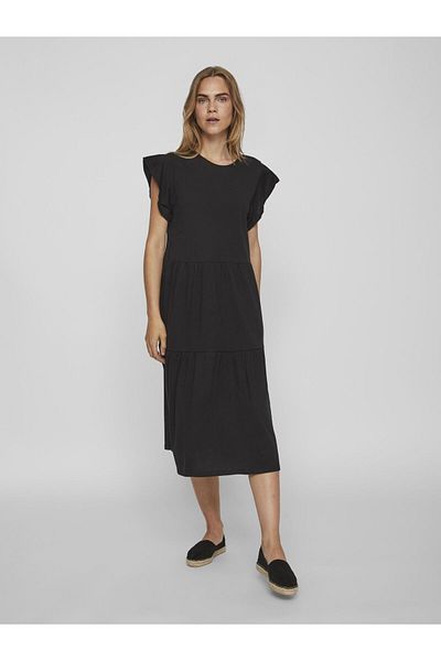 VILA Knielanges, kurzärmeliges Kleid