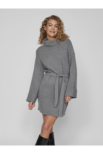 VILA Strickkleid Bindegürtel