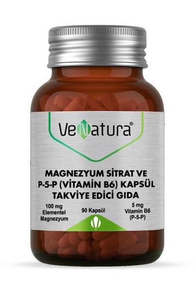 VeNatura Vitamin B6 - 90 Capsules Magnesium Citrate P-5-P