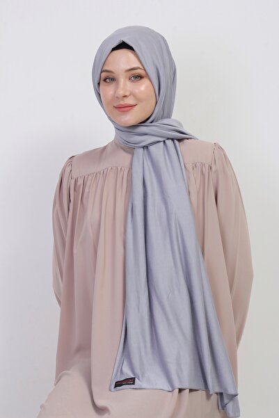 manolyaşal islamic hijab حجاب شال قطني ممشط رمادي