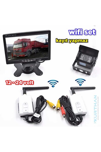 Twogo Bus Kamera+7 İnç Monitör+wifi kit hazır Set 12-24 Volt Kayıt Yapmaz