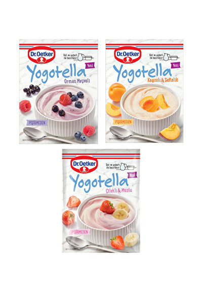 Dr. Oetker Orman Meyveli, Çilekli&Muzlu, Kayısılı&Şeftalili Yogotella 3'lü Paket