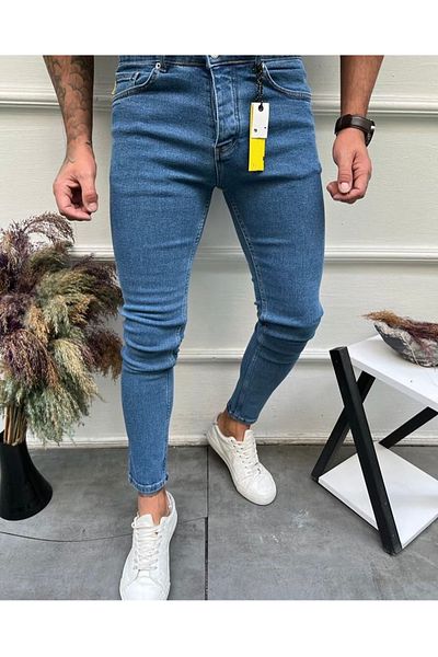 çerme Blugi pentru bărbați, albastru, slim, lycra, pentru bărbați