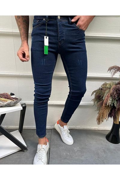 çerme Ανδρικό τζιν Lycra Dark Navy Cuffed Slim Fit