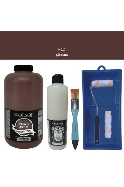 Cadence Multisurface H-017 Çikolata 2Lt Ultimate Parlak Vernik 500Ml Saten Rulo Set
