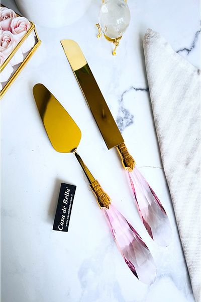 CASA DE BELLA 2 Piece Crystal Spatula Knife Serving Set