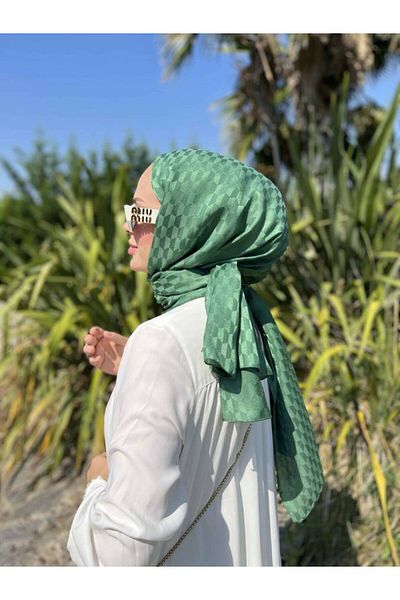 VALORSCARF Μεταξένιο σάλι ζακάρ με μοτίβο τεϊόδεντρου