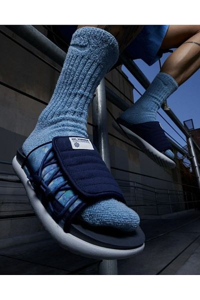 Nike slippers for men blue best sale