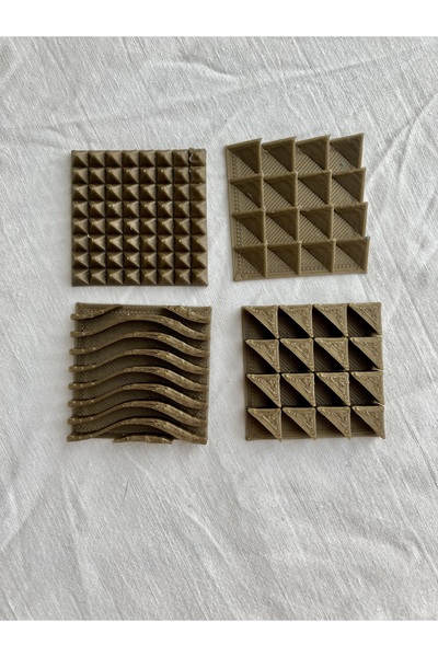 Volala طقم طين بوليمر منقوش هندسيًا / سيراميك / ختم كوكي 4 قطع