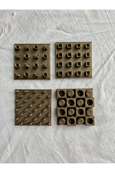 Volala Geometrik Desenli Polimer Kil / Seramik / Kurabiye Mühür Seti 4 Parça