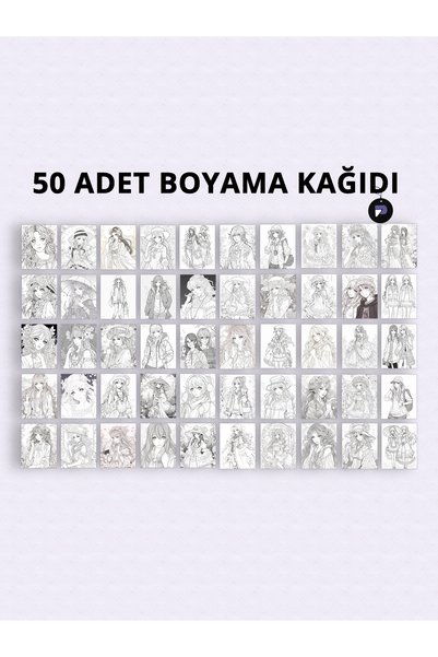 Postermanya Anime ve Manga Yetişkin Boyama Kitabı, Anime Mandala Boyama Kitabı, Boyama Defteri, Boyama Sayfaları