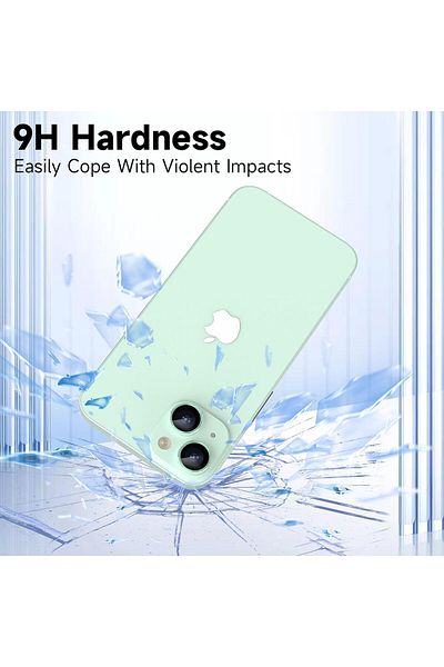 USIDE إطار معدني زجاجي واقٍ لهاتف iPhone 15 وiphone 15 Plus متوافق مع كاميرا 9H باللون الأخضر [مجموعة من 2]