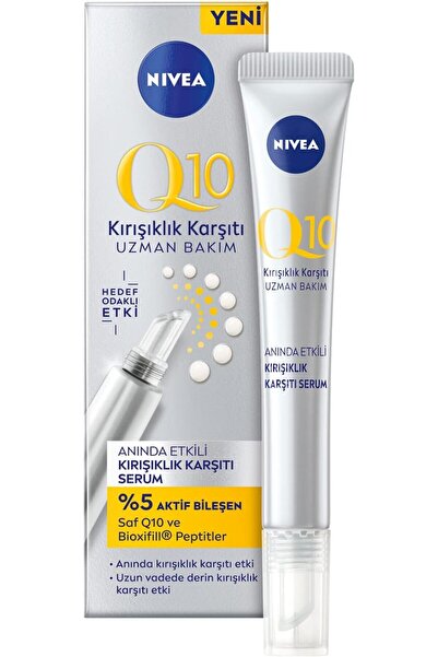 NIVEA Q10 Anında Etkili Kırışıklık Karşıtı Serum 15 ml,%5 Aktif Bileşen, Saf Q10 ve Petitler İçeren