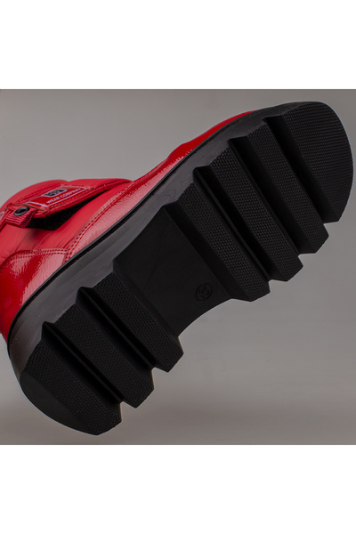 Trend Adımlar Kırmızı Cırtlı Kız Çocuk Sportline Kar Botu