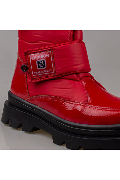 Trend Adımlar Kırmızı Cırtlı Kız Çocuk Sportline Kar Botu