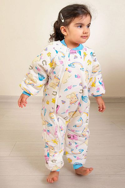Mika Bebek & Çocuk Unicorn Patterned Girl's Sleeping Bag with Turquoise Piping