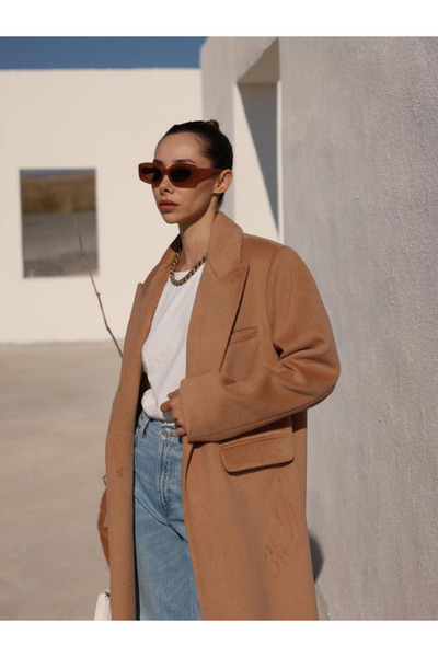 Hotfashion Tokyo Yakalı uzun Kaban