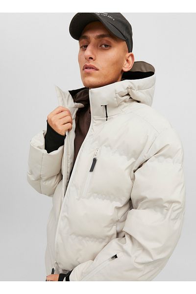 Jack & Jones Κρεμ ανδρικό παλτό 12238998 _JCOSWEEP PUFFER SN