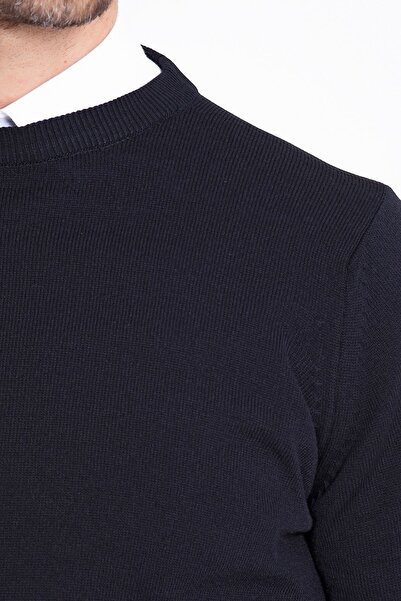 Hatemoğlu Erkek Lacivert Bisiklet Yaka Triko Kazak