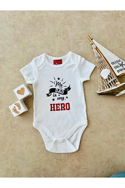 My Dad Is My Hero - Özel Tasarım Bebek Body/zıbın