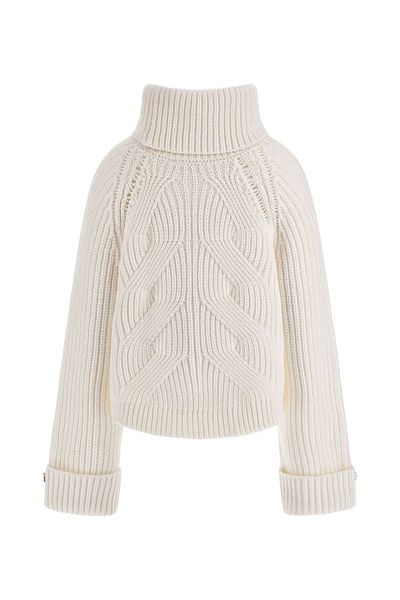 Guess Pulover alb pentru femei cu guler vertical - W3BR44Z3962G011