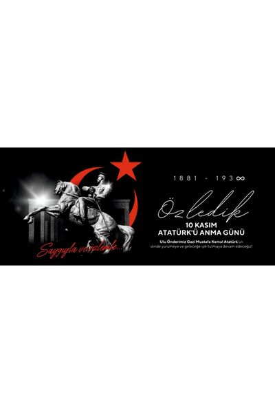 Genel Markalar 10 KASIM ATATÜRK AFİŞİ Vinil - Branda Baskı 100x200 cm