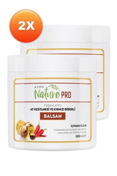 AVON Nature Pro At Kestanesi Ve Kırmızı Biberli Balsam 500 Ml. Ikili Set
