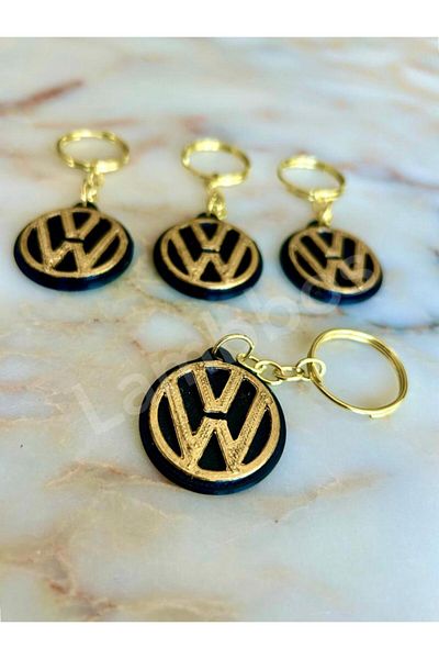 Lambbos Vw Logo Volkswagen Keychain Gold Esk 1pc