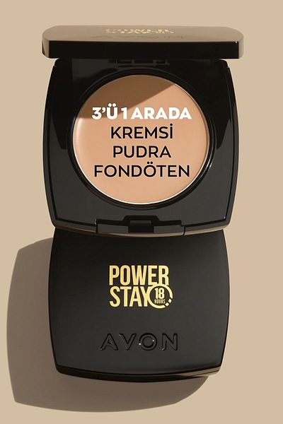 AVON Power Stay Kremsi Pudra Fondöten Ivory