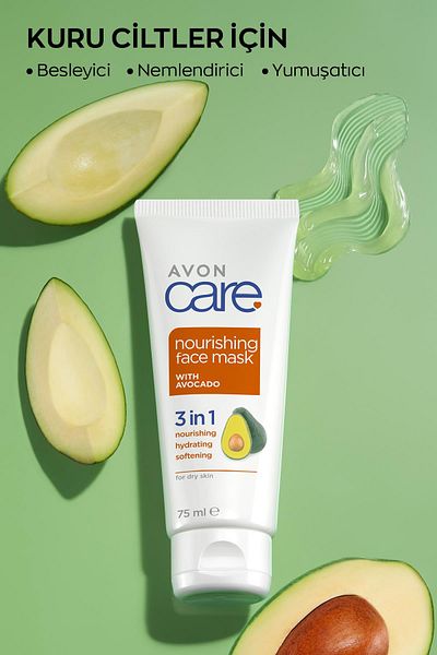 AVON Care 3 in 1 Avocado Extract Face Mask for Dry Skin 75 Ml