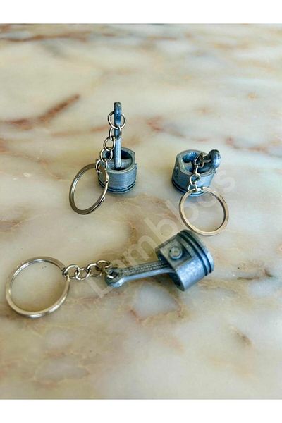 Lambbos Piston Keychain Silver 1pc