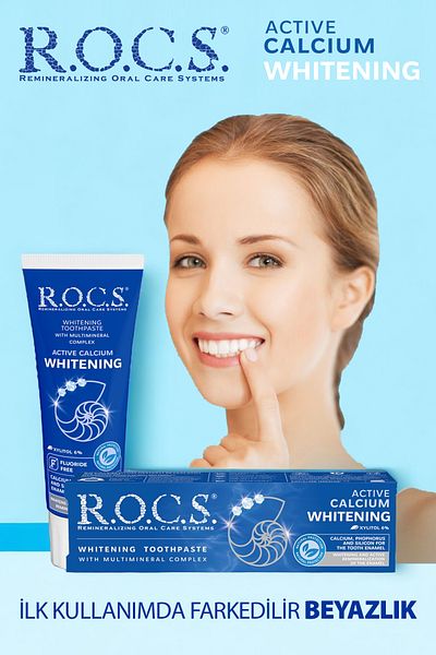 R.O.C.S. معجون أسنان مبيض بالكالسيوم النشط 94 جم × 2 قطعة