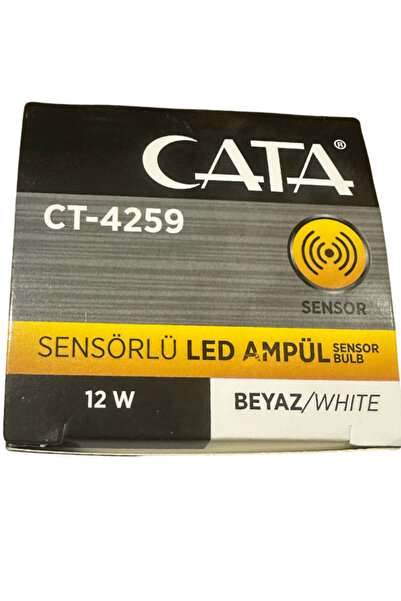 Cata CT-4259 12W 6400K (Beyaz Işık) Sensörlü E27 Duylu Led Ampul (8 Adet)