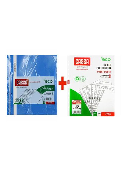 Cassa ملف سلكي من Cass Eco باللون الأزرق 50 قطعة + ملف حقيبة Cassa Eco 100 قطعة