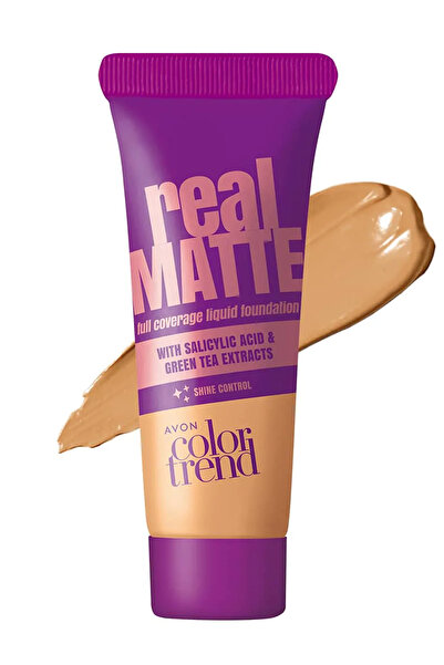 AVON Color Trend Real Matte Likit Fondöten Parlaklık Kontrolü 30 Ml. Light Be...