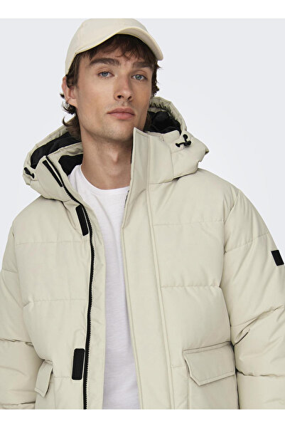 Only & Sons Krem Erkek Mont ONSCARL LIFE QUILTED JACKET NOOS OT