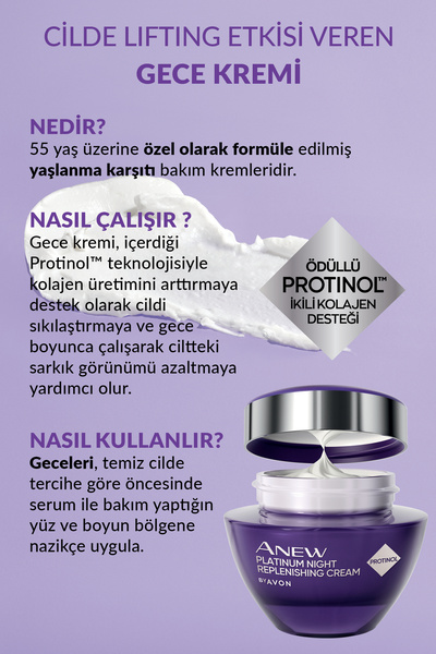 AVON Anew Platinum Gece Yüz Kremi 50 Ml.