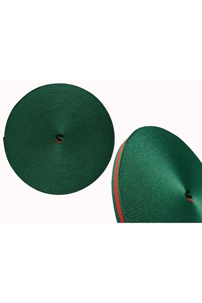 Megas Etiket Green-Red Narrow Woven Strip -1 cm- 50 Meters