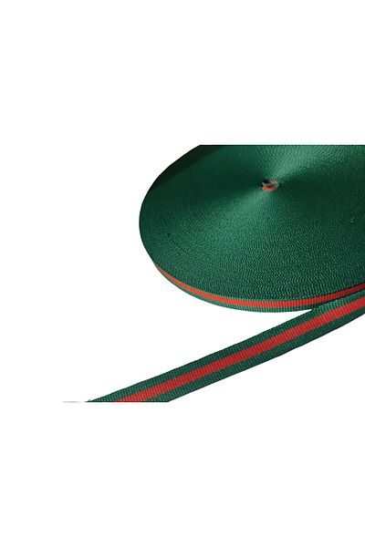 Megas Etiket Green-Red Narrow Woven Strip -1 cm- 50 Meters