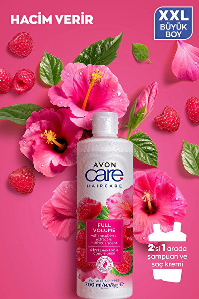 AVON Care Ahududu Ve Hibiscus Kokulu Şampuan Ve Saç Bakım Kremi 700 Ml. Üçlü Set