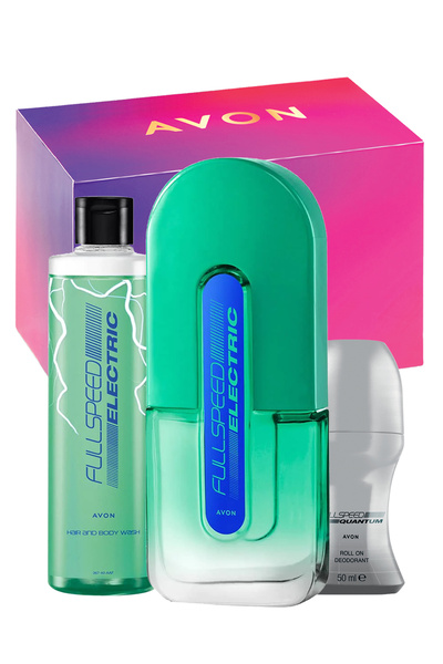 AVON Full Speed Electric Erkek Parfüm Şampuan Ve Quantum Rollon Hediye Paketi