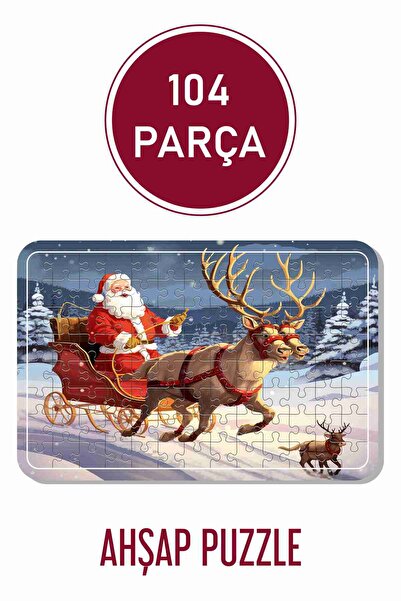 LİPYOS Noel Baba, Kardan Adam, Yılbaşı, Hediyelik 104 Parça Puzzle