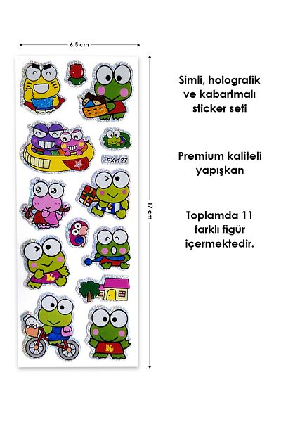 BearPear Αυτοκόλλητο με ασημί αυτοκόλλητο Keropinin Happy World