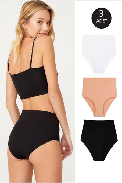 GECKO COLLECTION مشد نسائي عالي الخصر من gecko، مقصوص بالليزر، 3 قطع