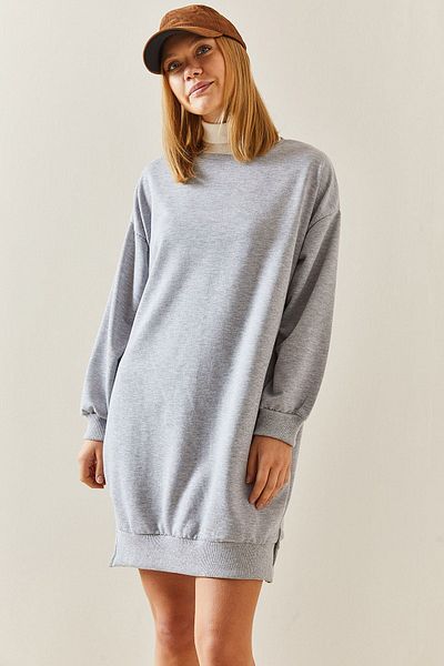 XHAN Graues Sweatshirt mit Rundhalsausschnitt 3YXK8-47463-03
