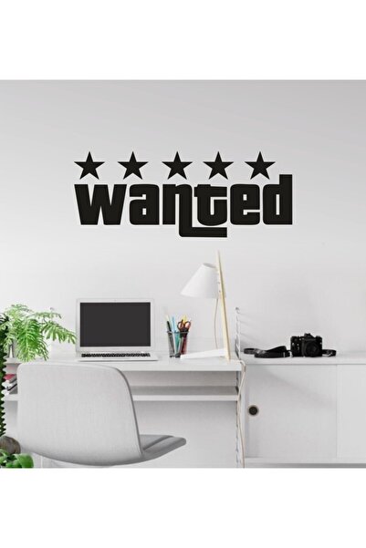 MODAT Wanted 5 Yıldız Lı Dekoratif Ahşap Duvar Tablosu